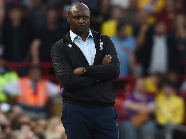 Crystal Palace manager Patrick Vieira on August 15, 2022