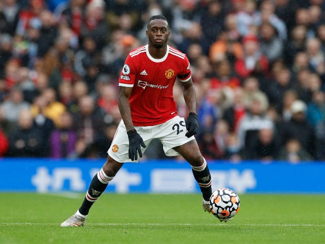 Aaron Wan-Bissaka in action for Manchester United in October 2021