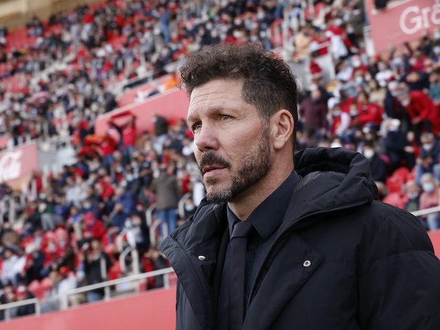 Atletico Madrid coach Diego Simeone before the match on April 9, 2022