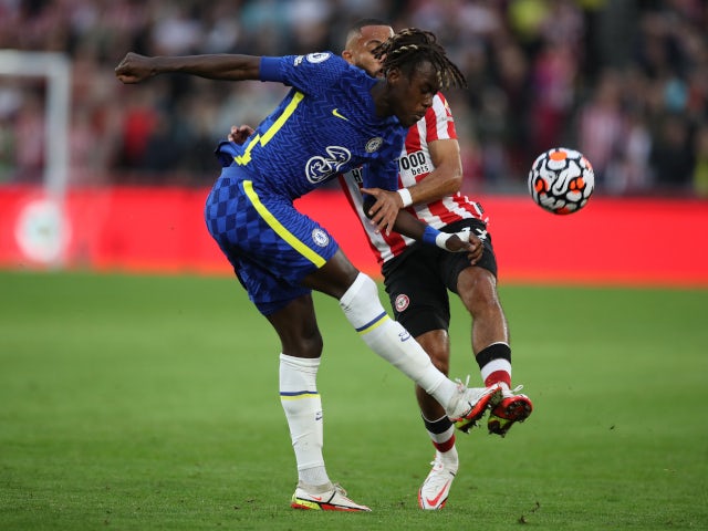 Chelsea defender Trevoh Chalobah clearing the ball against Brentford on October 16, 2021