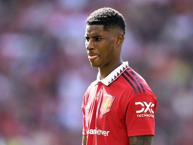 Marcus Rashford in action for Manchester United on August 7, 2022