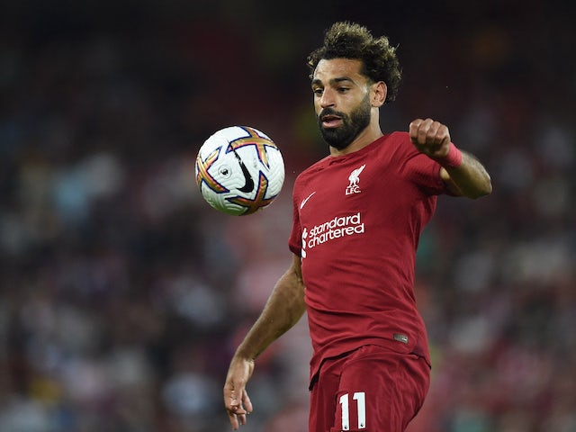 Mohamed Salah in action for Liverpool on August 15, 2022