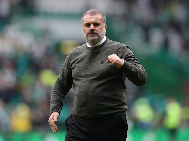 Celtic manager Ange Postecoglou celebrates after the match on September 3, 2022