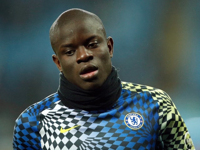 N'Golo Kante warms up for Chelsea in December 2021