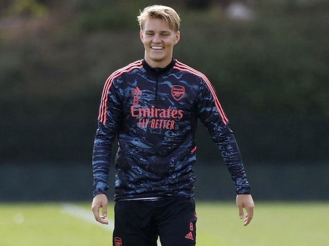 Martin Odegaard during Arsenal training on September 7, 2022