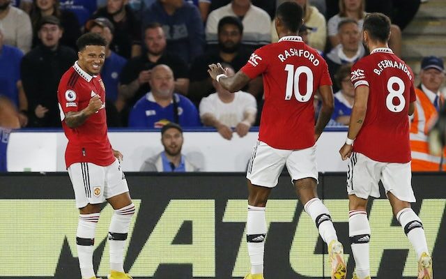 Jadon Sancho fires Manchester United to victory over rock-bottom Leicester