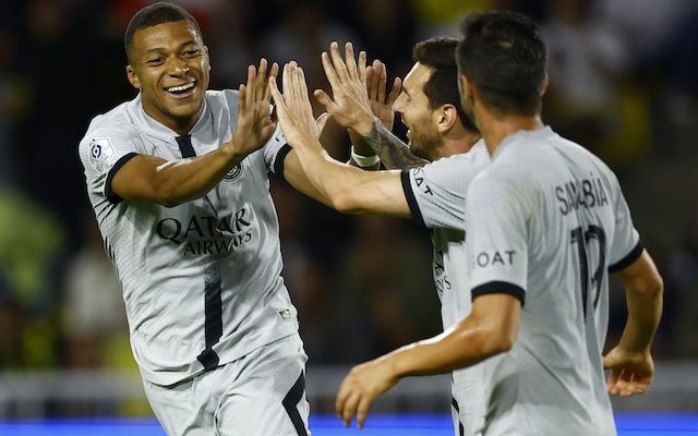 Kylian Mbappe scores twice as Paris Saint-Germain cruise past 10-man Nantes