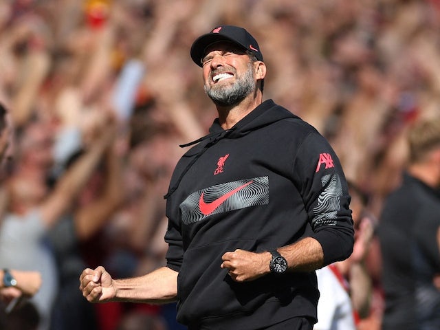 Liverpool boss Jurgen Klopp in the throes of ecstasy on August 27, 2022