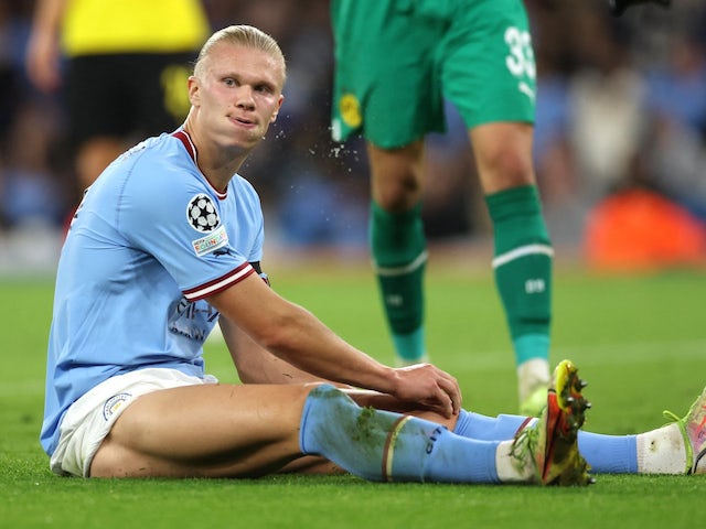 Erlling Braut Haaland rues a missed chance for Manchester City on September 14, 2022