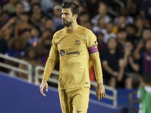 Gerard Pique in action for Barcelona on July 26, 2022