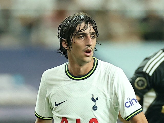 Bryan Gil in action for Tottenham Hotspur in July 2022