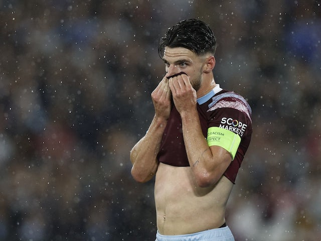 Declan Rice in action for West Ham United on September 8, 2022