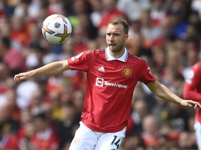Christian Eriksen in action for Manchester United on August 7, 2022