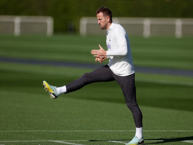 Harry Kane during Tottenham Hotspur training on October 11, 2022