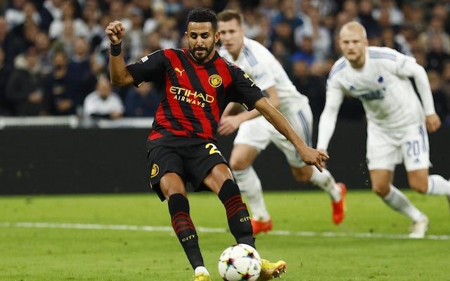 Riyad Mahrez misses penalty as 10-man Manchester City draw with Copenhagen