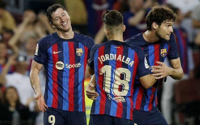 Robert Lewandowski scores twice as Barcelona return to winning ways