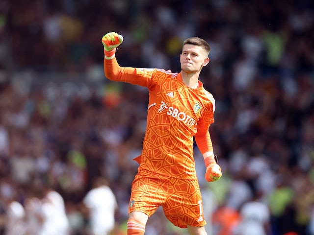 Illan Meslier in action for Leeds United on August 21, 2022